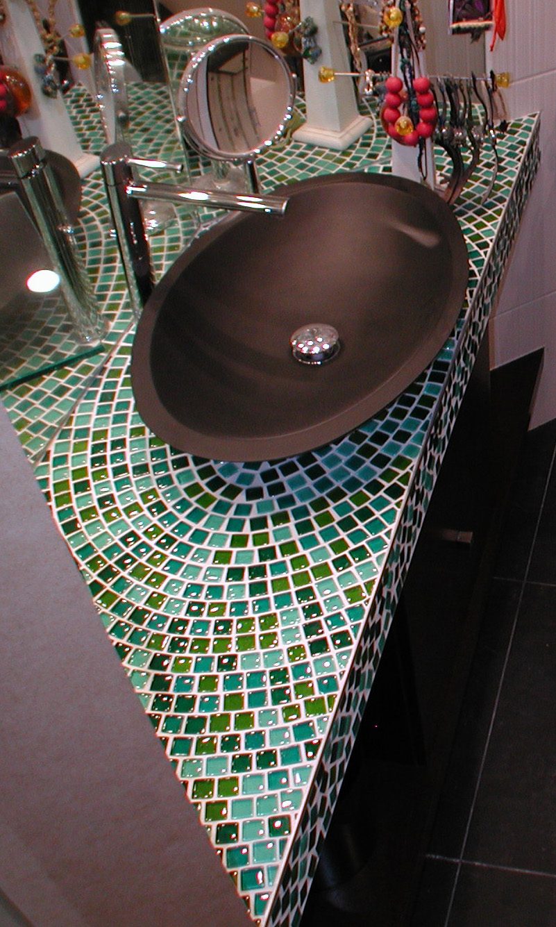 Crédence mosaïque de verre — Gunlu Carrelage, artisan carreleur à Alès